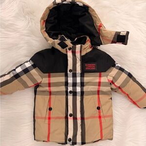 Burberry Kids Plaid Hooded Jacket